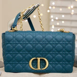 LARGE CARO BAG 28 DEEP OCEAN BLUE SUPPLE CANNAGE CALFSKIN Amelia