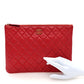 Amelia Lambskin Quilted 19 Medium Cosmetic Case Red