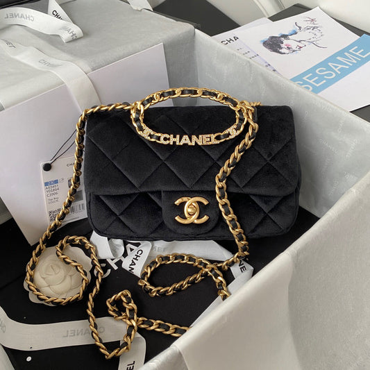 CHL -  Flap Bag Gold Hardware Black For Women Handbags, Shoulder Bags 9.4in/24AmeliaAS3451