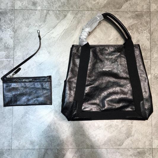 BLN-Ciaga Navy Medium Cabas Tote Bag In Black, For Women,  Bags 14.1in/36cm