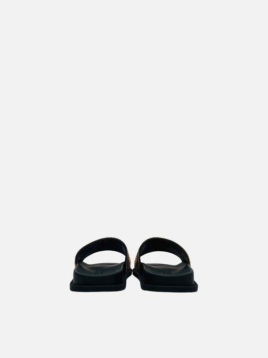 FENDI Fendace Gold & Black Size EU 39 Slides