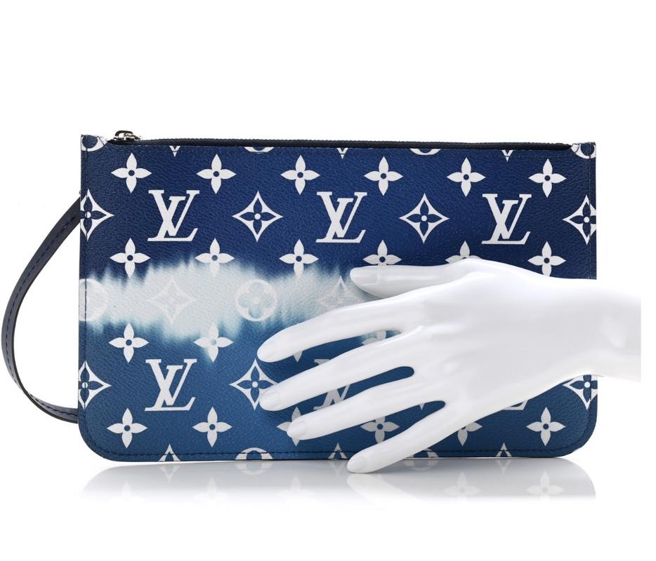 Louis Vuitton Blue Monogram Giant Zip Wristlet Pouch