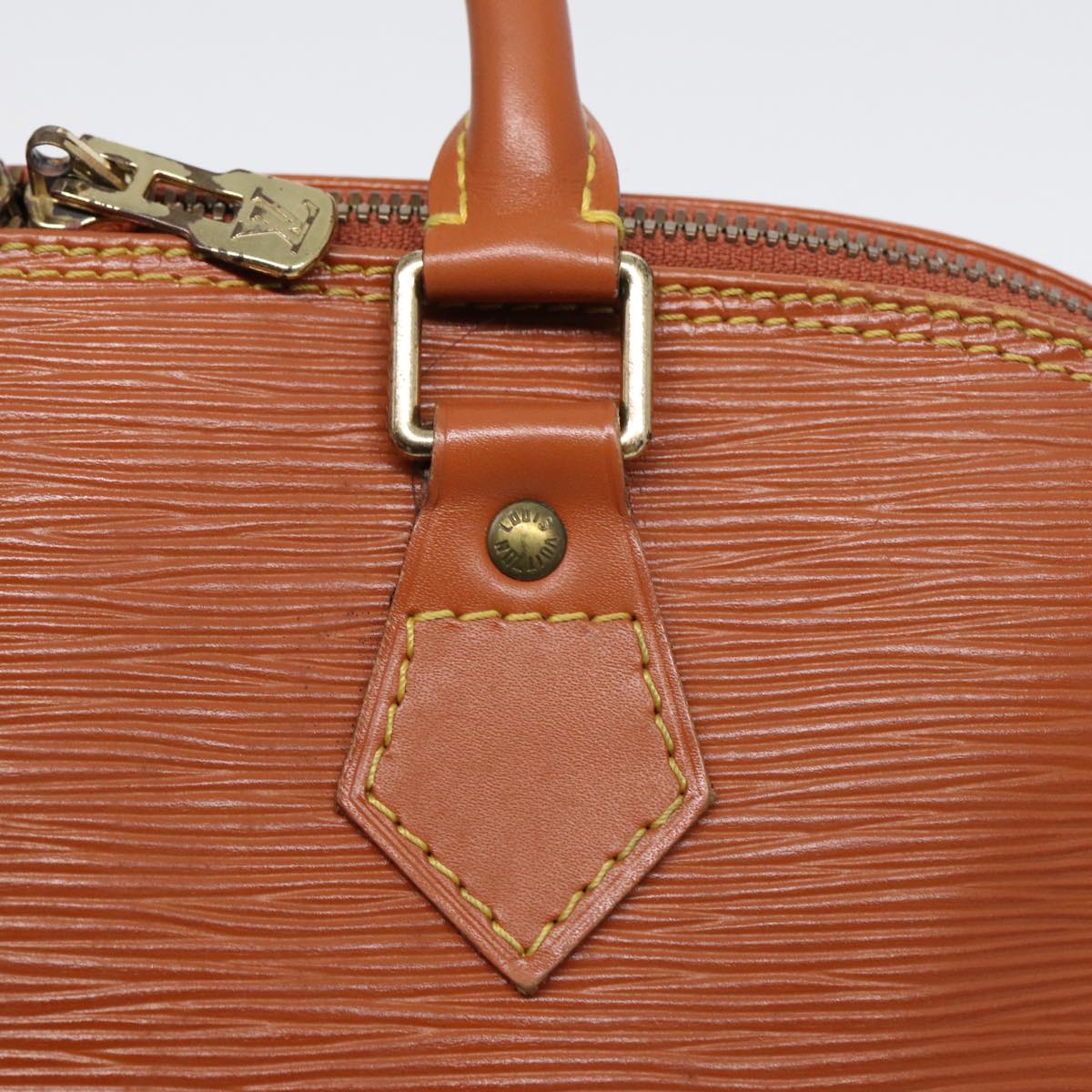 LOUIS VUITTON Epi Alma Hand Bag Brown Zipangu Gold M52148 LV Auth ep5434