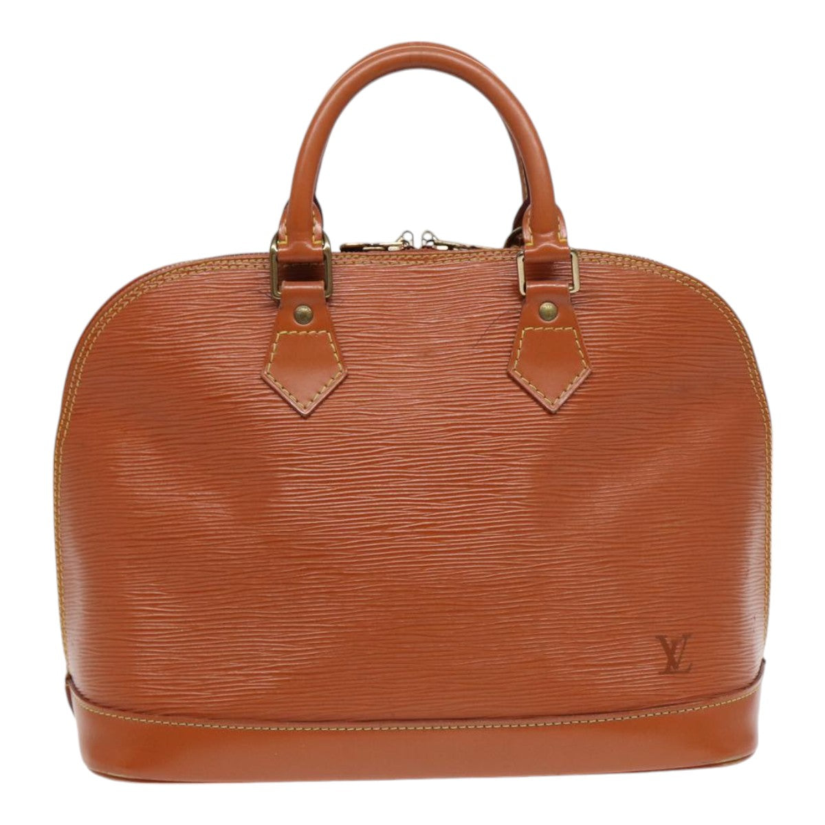 LOUIS VUITTON Epi Alma Hand Bag Brown Zipangu Gold M52148 LV Auth ep5434