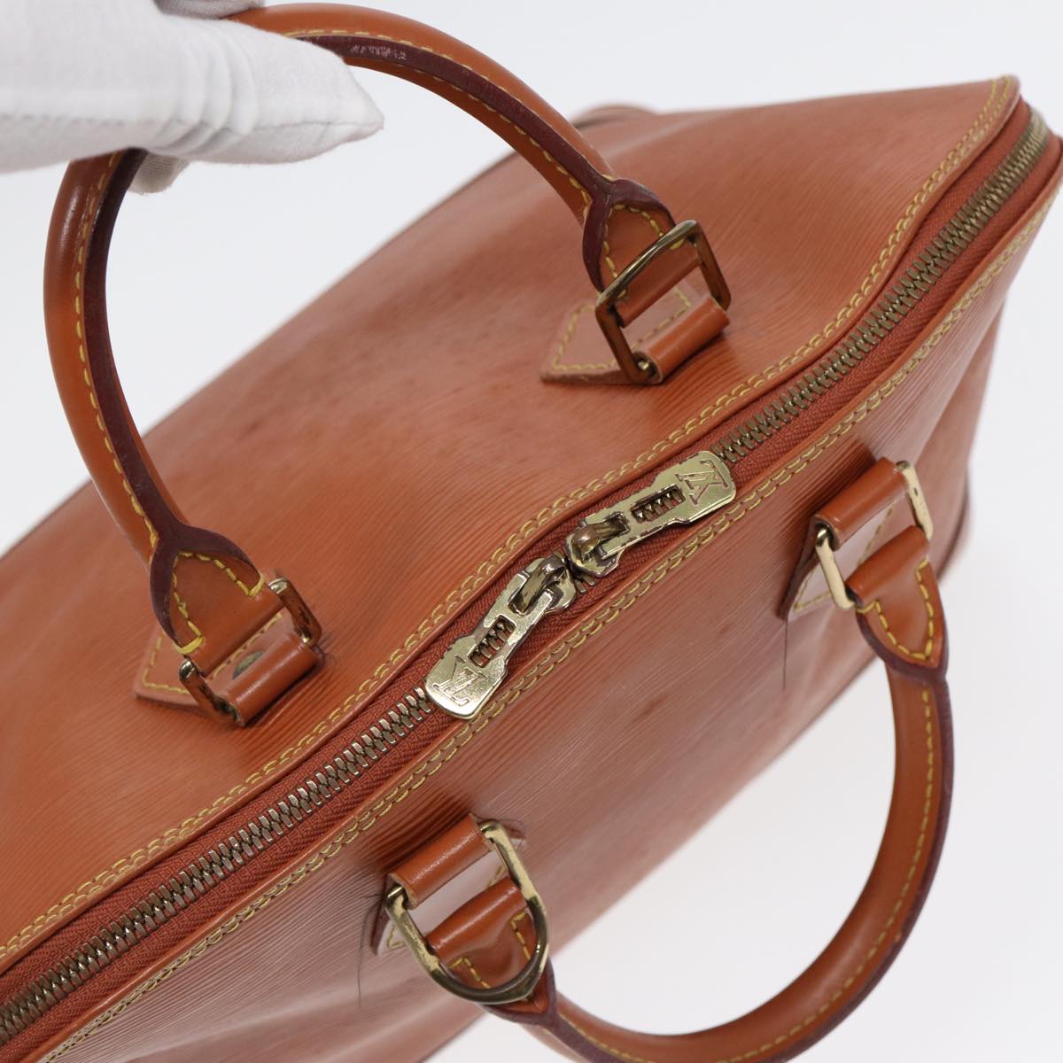 LOUIS VUITTON Epi Alma Hand Bag Brown Zipangu Gold M52148 LV Auth ep5434