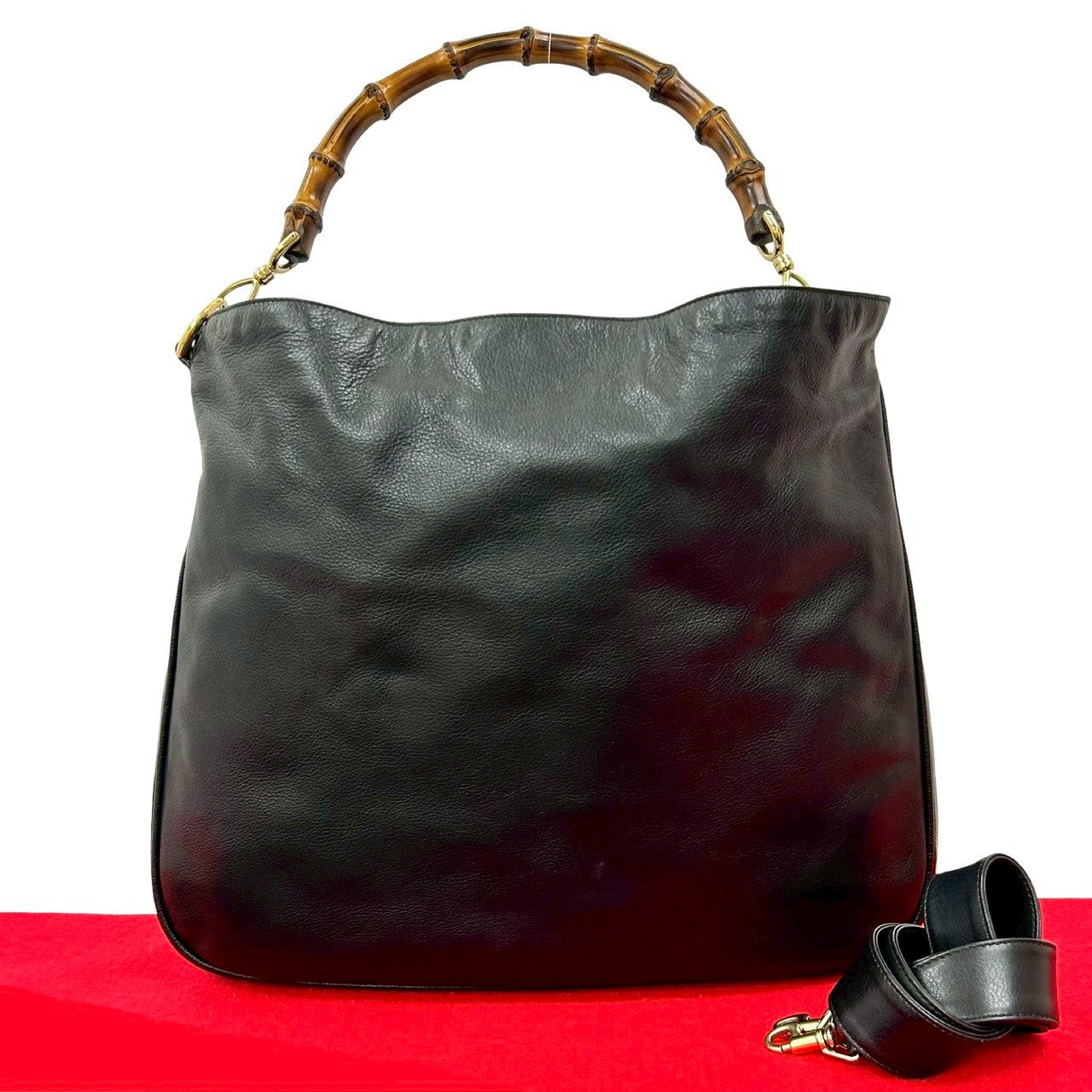 Gucci Bamboo Leather 2way Shoulder Bag