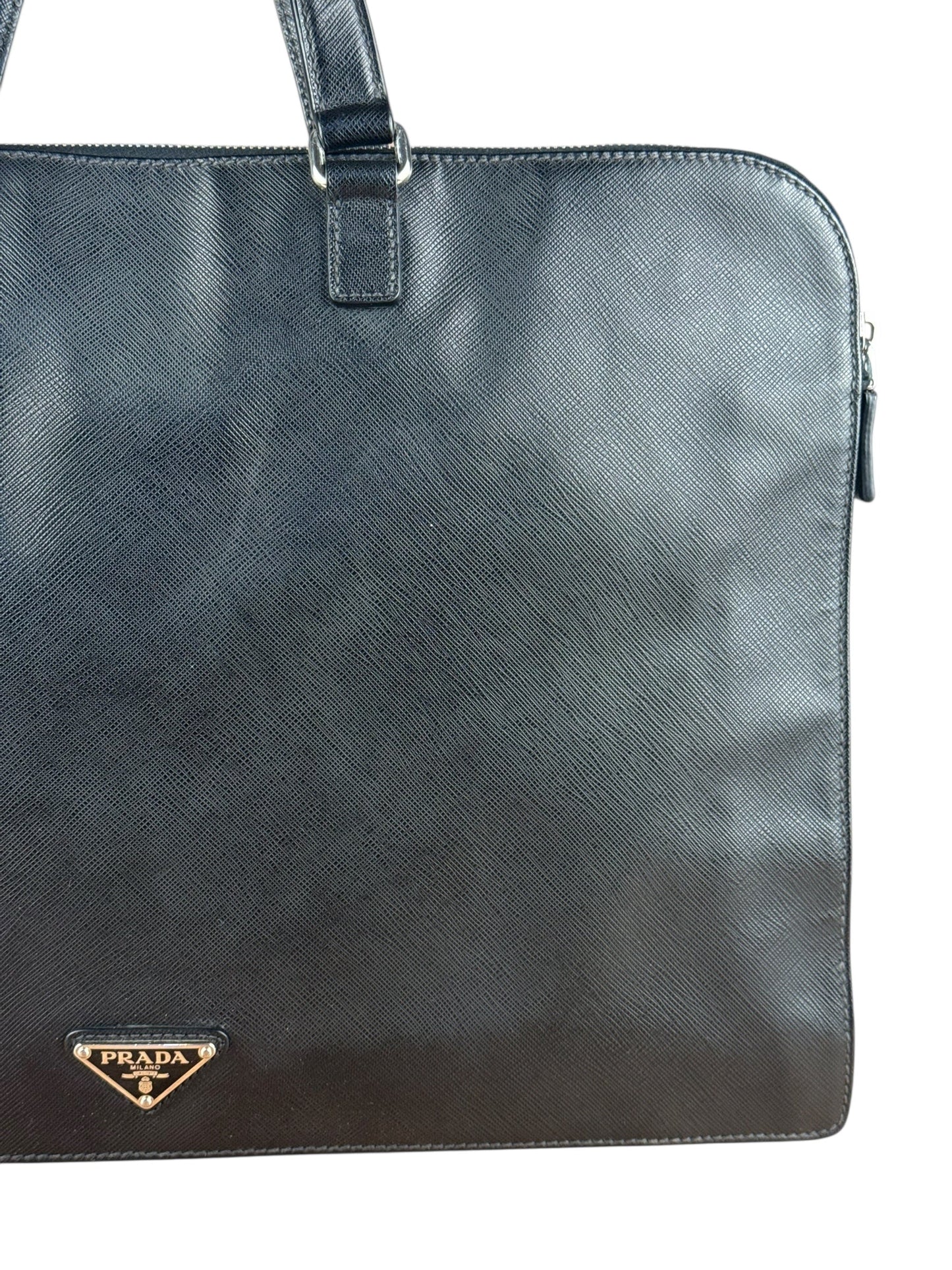 Prada Black Saffiano Briefcase Bag