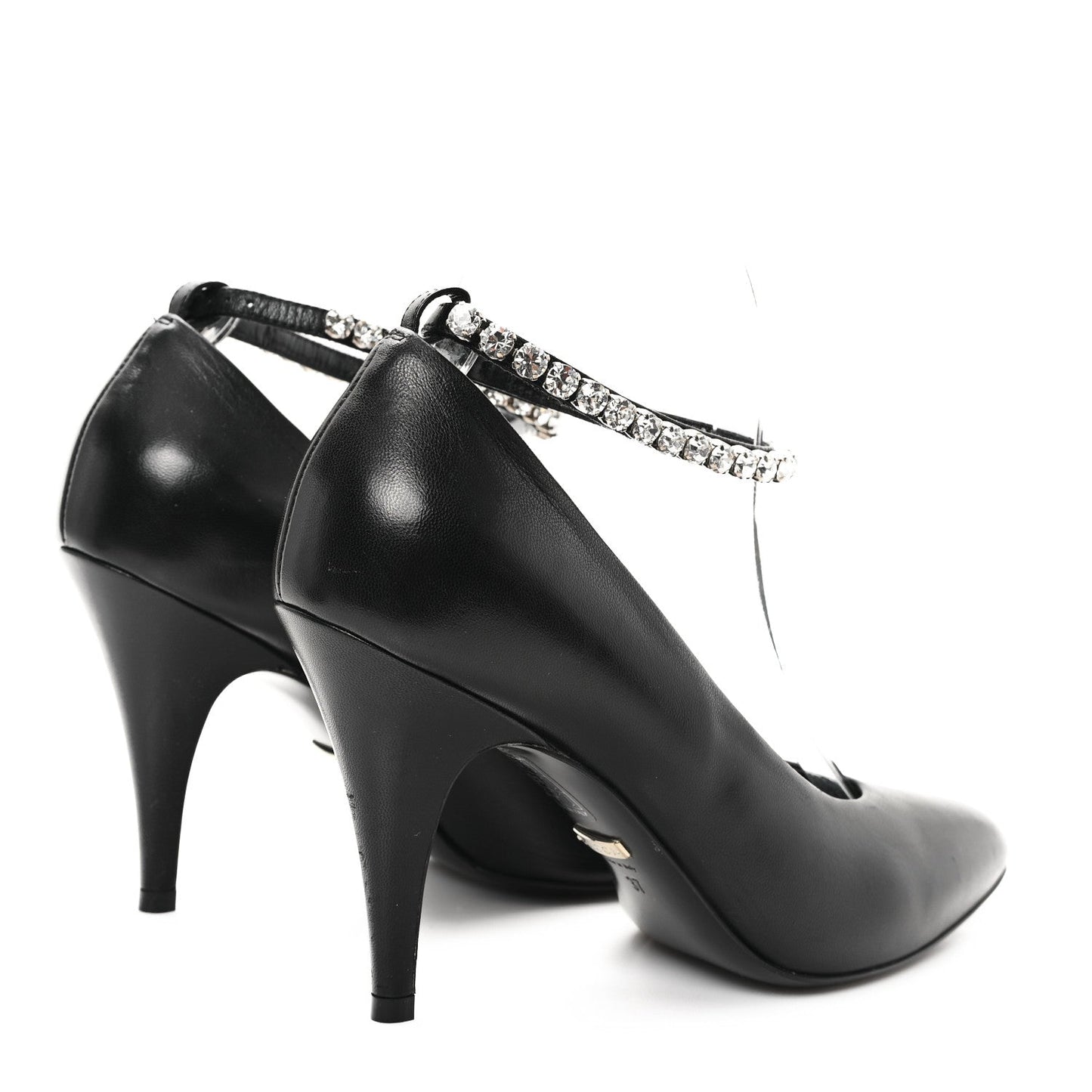 Amelia Malaga Kid Crystal Pumps 37 Black