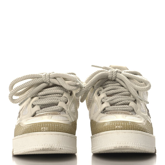 Louis Vuitton Calfskin Mesh Womens LV Skate Sneaker Beige White