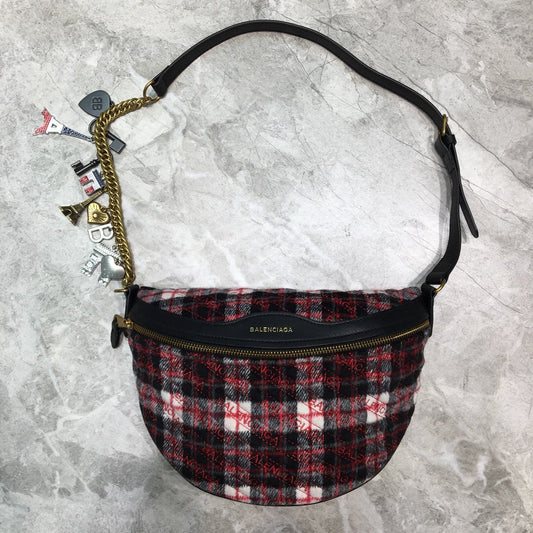BLN-Ciaga Souvenir XXS Belt Bag In Checkered Red, For Women,  Bags 11.8in/30cm