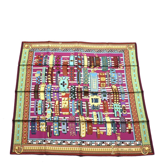 Amelia Silk Colliers de Chiens Scarf 90 Fuchsia Turquoise Grenat