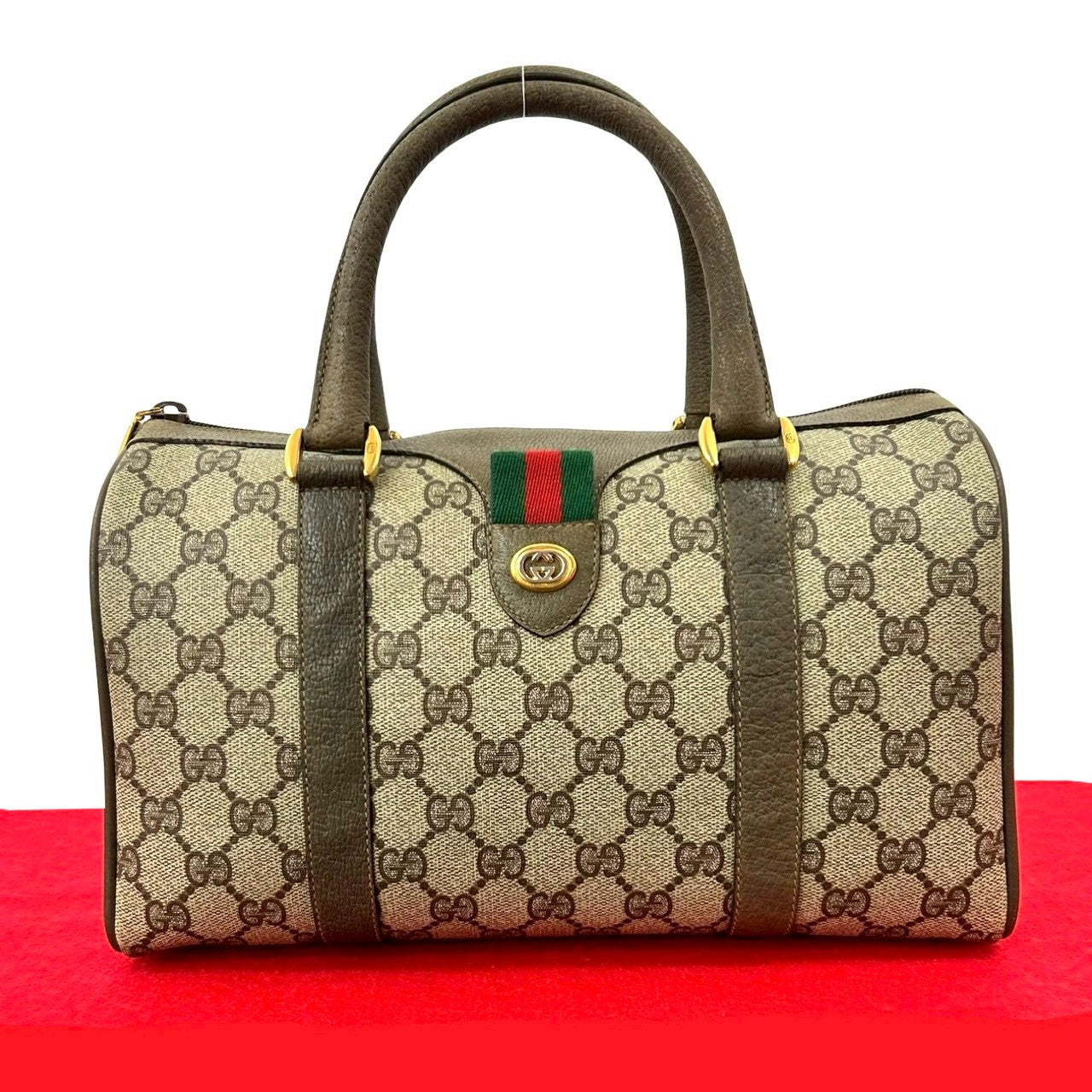 Gucci GG Logo PVC Leather Handbag