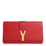 Saint Laurent Calfskin Classic Y Ligne Clutch Rouge Orient