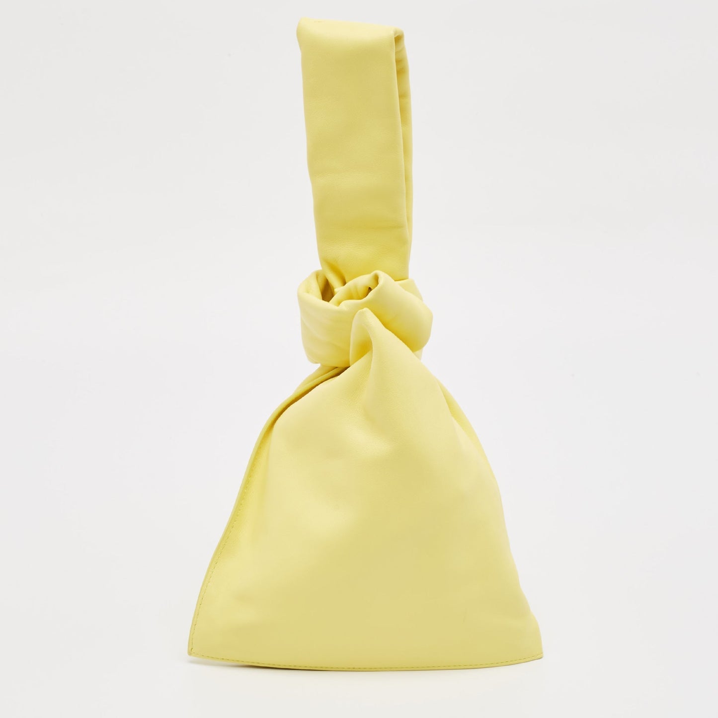 Bottega Veneta Yellow Leather Bv Twist Clutch Bag