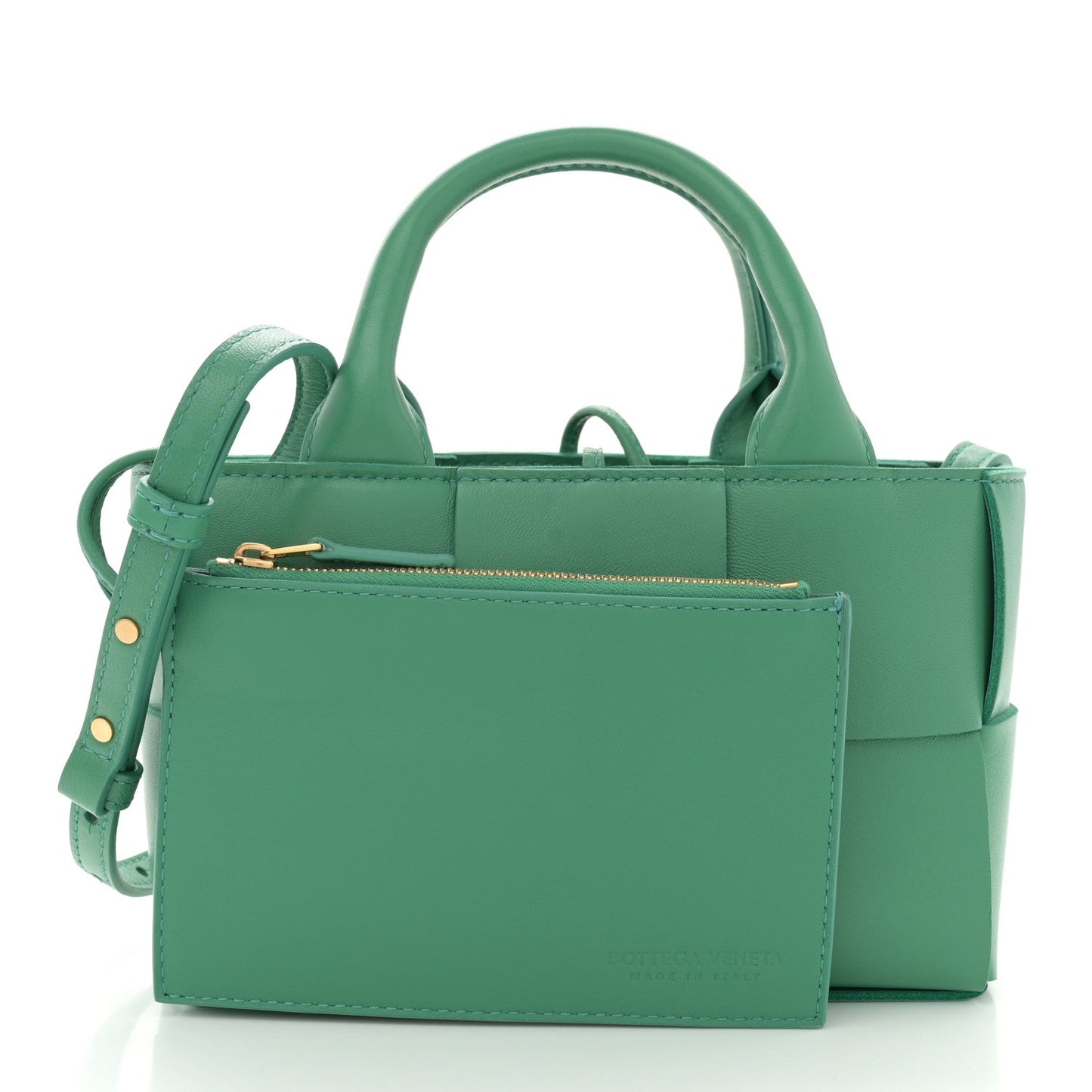 Bottega Veneta Nappa Maxi Intreccio Mini Arco Tote Green