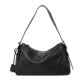 Prada Soft Calfskin Aimee Shoulder Bag Black