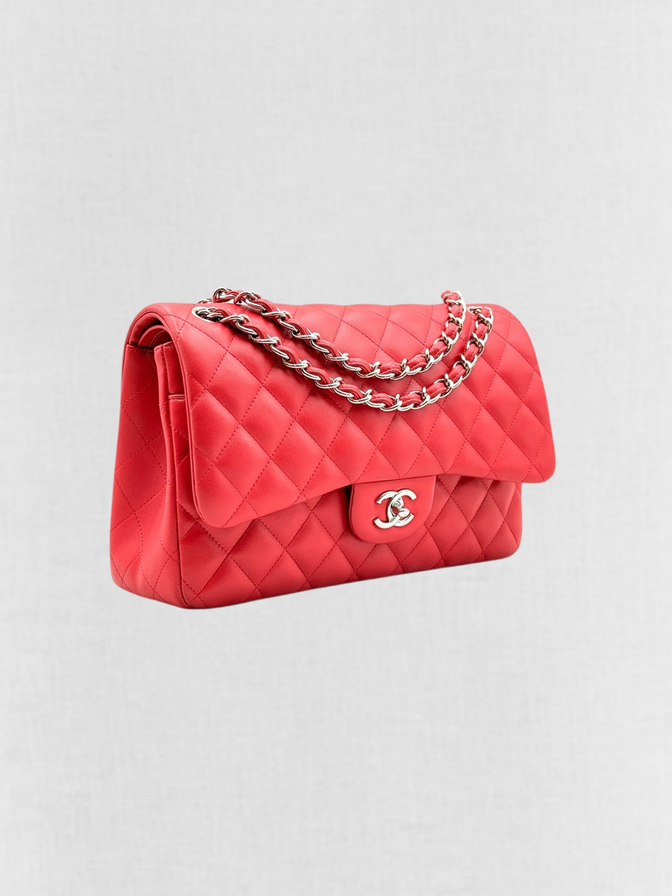 CHANEL Classic Double Flap Red Quilted Shoulder Bag