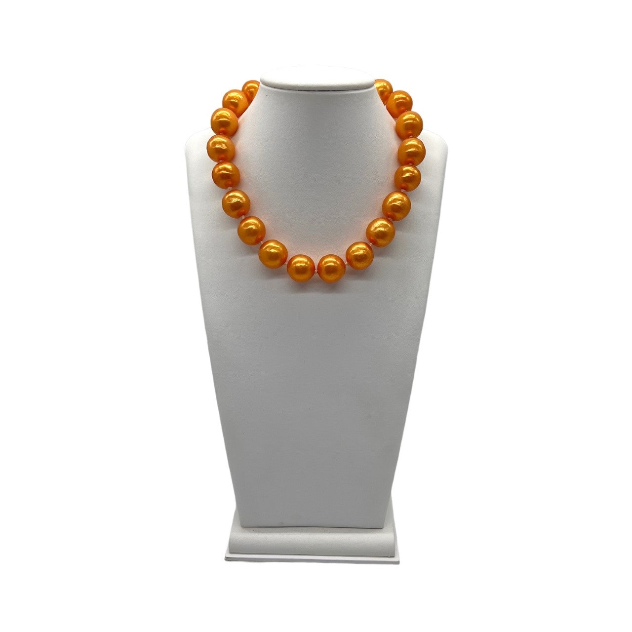 Chanel  Orange Synthetic Pearl Necklace