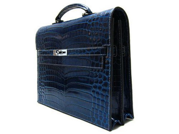 Luxury Hermes Briefcases H1053 Unisex Briefcase Blue Handbag