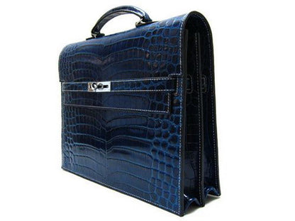 Luxury Hermes Briefcases H1053 Unisex Briefcase Blue Handbag