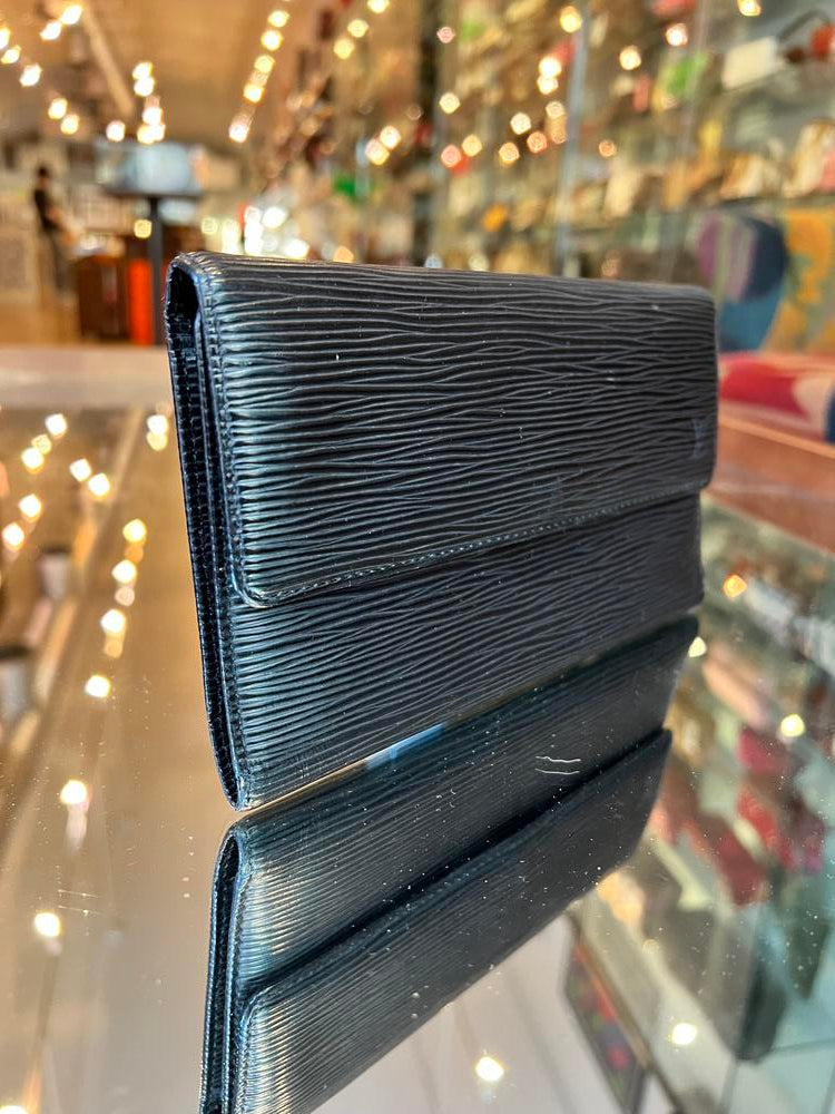 Louis Vuitton Black Epi Long Wallet