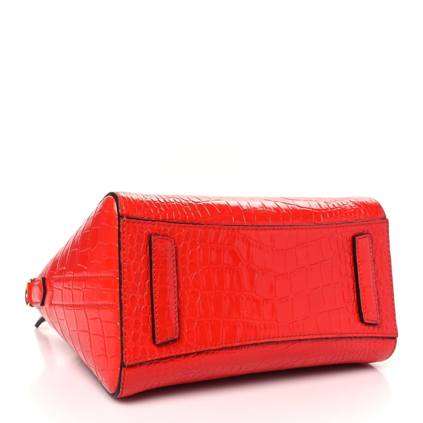 Givenchy Calfskin Crocodile Embossed Mini Antigona Red