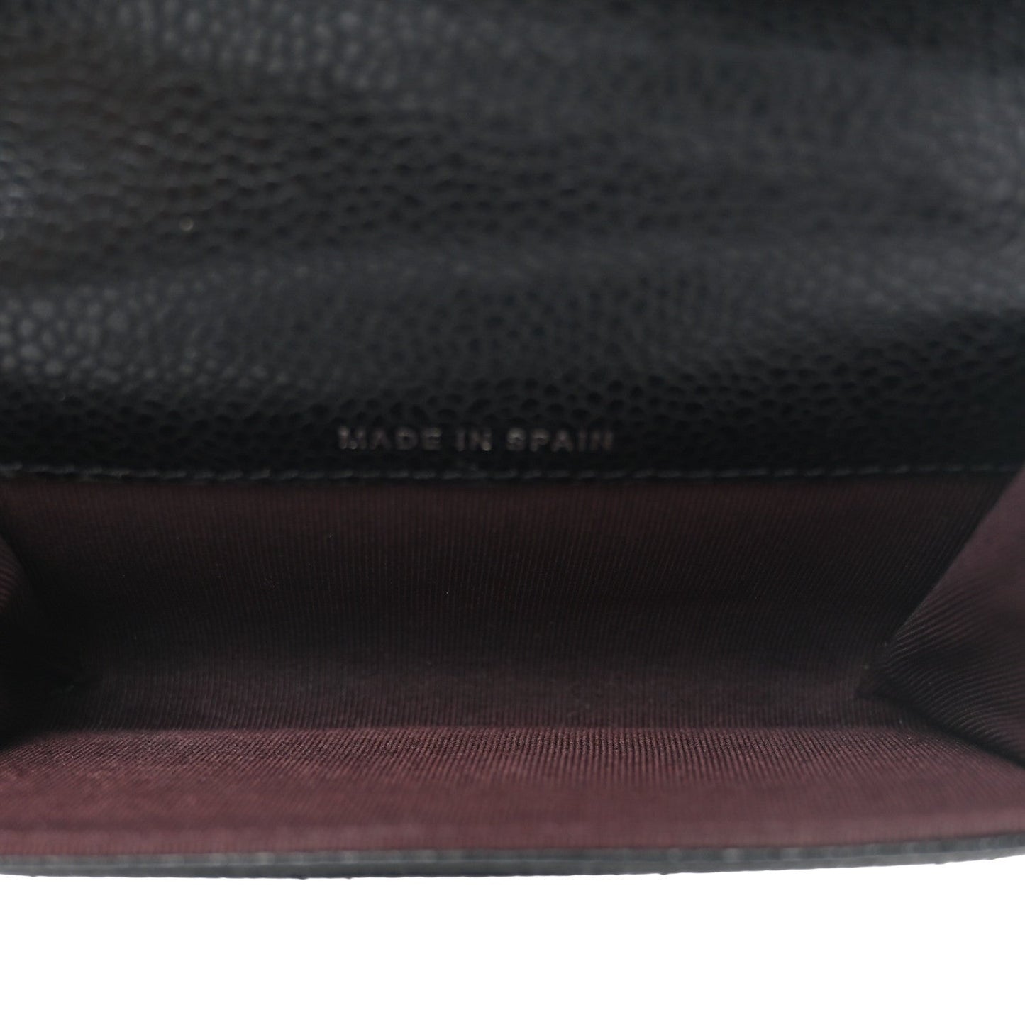 Amelia Caviar Quilted Flap Card Holder Black