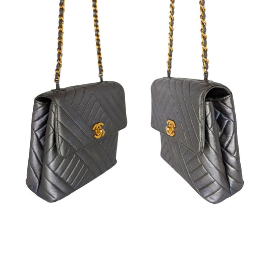 Chanel   Chevron Quilted Square Flap Bag