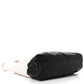 Amelia Canvas Logo Embossed Black Tote Beige