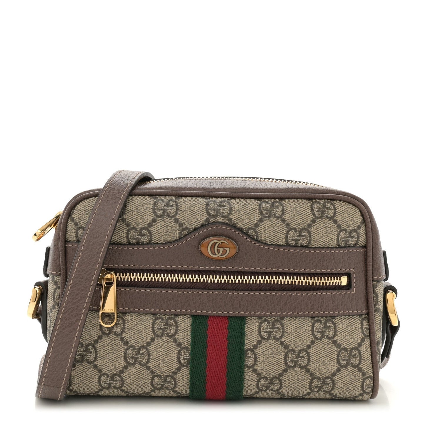 Amelia GG Supreme Monogram Web Mini Ophidia Shoulder Bag Brown