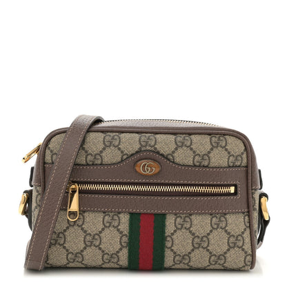 Amelia GG Supreme Monogram Web Mini Ophidia Shoulder Bag Brown