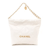 Amelia Shiny Calfskin Quilted Small 22 White