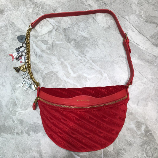 BLN-Ciaga Souvenir XXS Belt Bag In Red, For Women,  Bags 11.8in/30cm