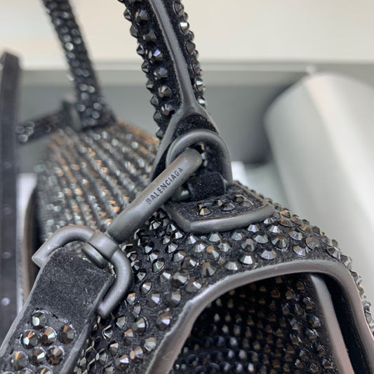 BLN-Ciaga Hourglass XS Handbag In Black, For Women,  Bags 7.4in/19Amelia 59283328D071071
