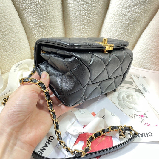 CHL - Mini Flap Bag Gold Hardware Black For Women Handbags, Shoulder Bags 6.7in/17AmeliaAS3365