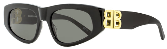 Blnciaga Women's Cateye Sunglasses BB0095S 001 Black/Gold 53mm