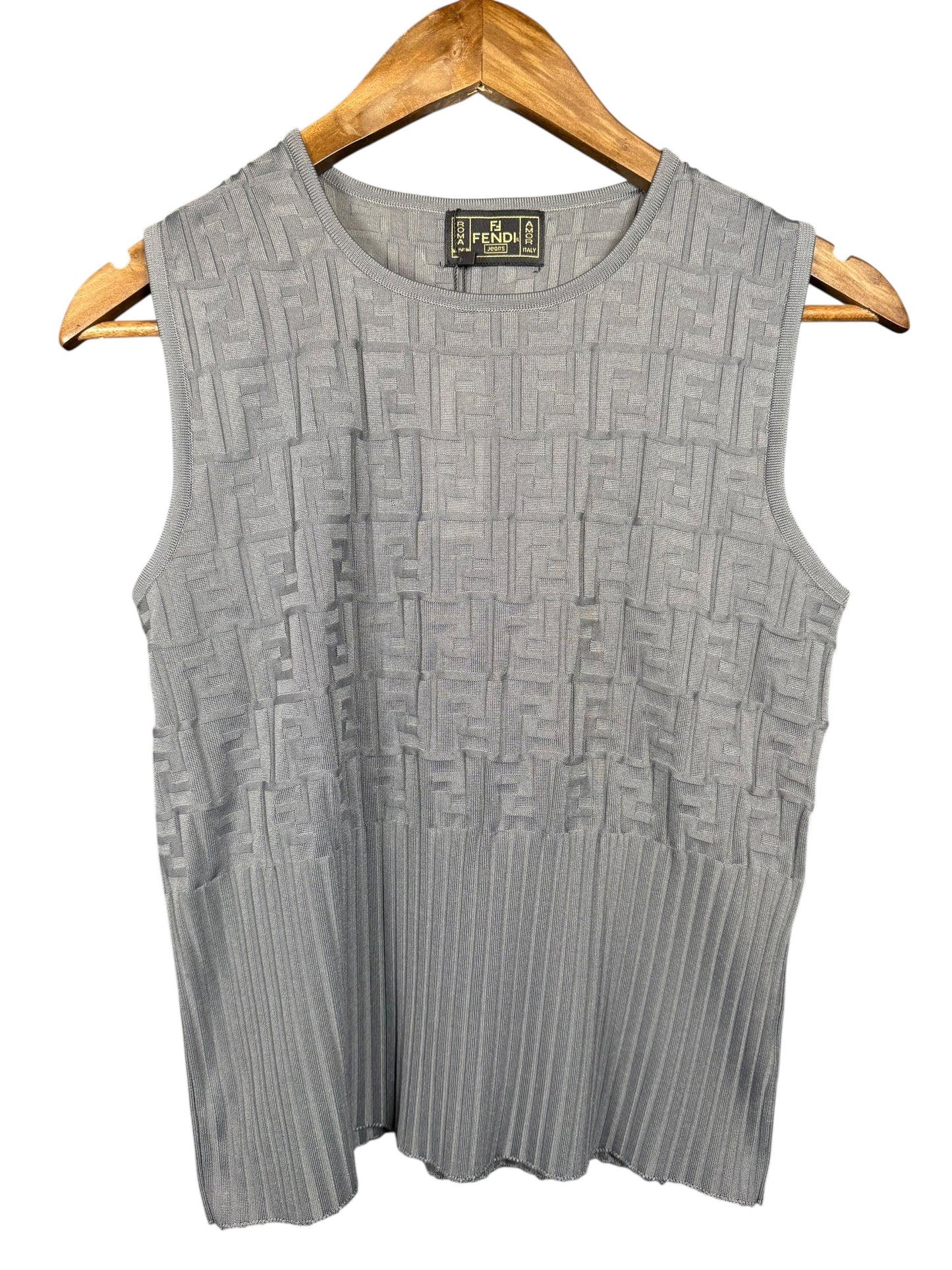 Fendi FF Sleeveless Top Grey