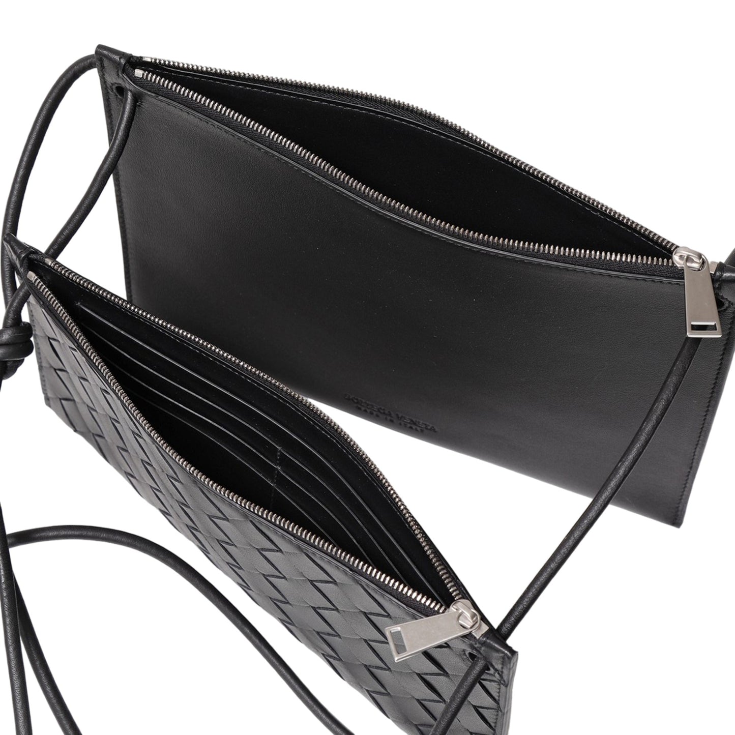 Bottega Veneta 2-Compartment Woven Leather Clutch