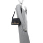 Amelia Grainy Calfskin      Check Note Crossbody Bag Black
