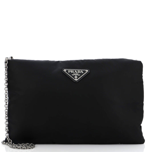 PRADA Fluo Chain Clutch Tessuto Medium