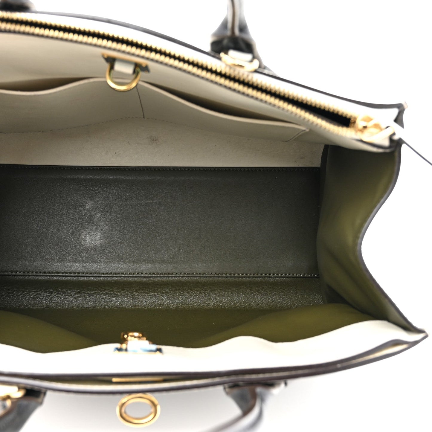Louis Vuitton Taurillon City Steamer MM Kaki Creme Black