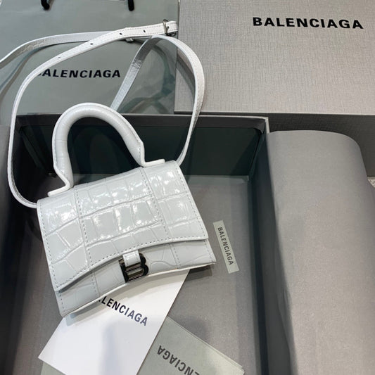BLN-Ciaga Hourglass Mini Handbag In White, For Women,  Bags 4.7in/12Amelia 6373721LR6Y9016