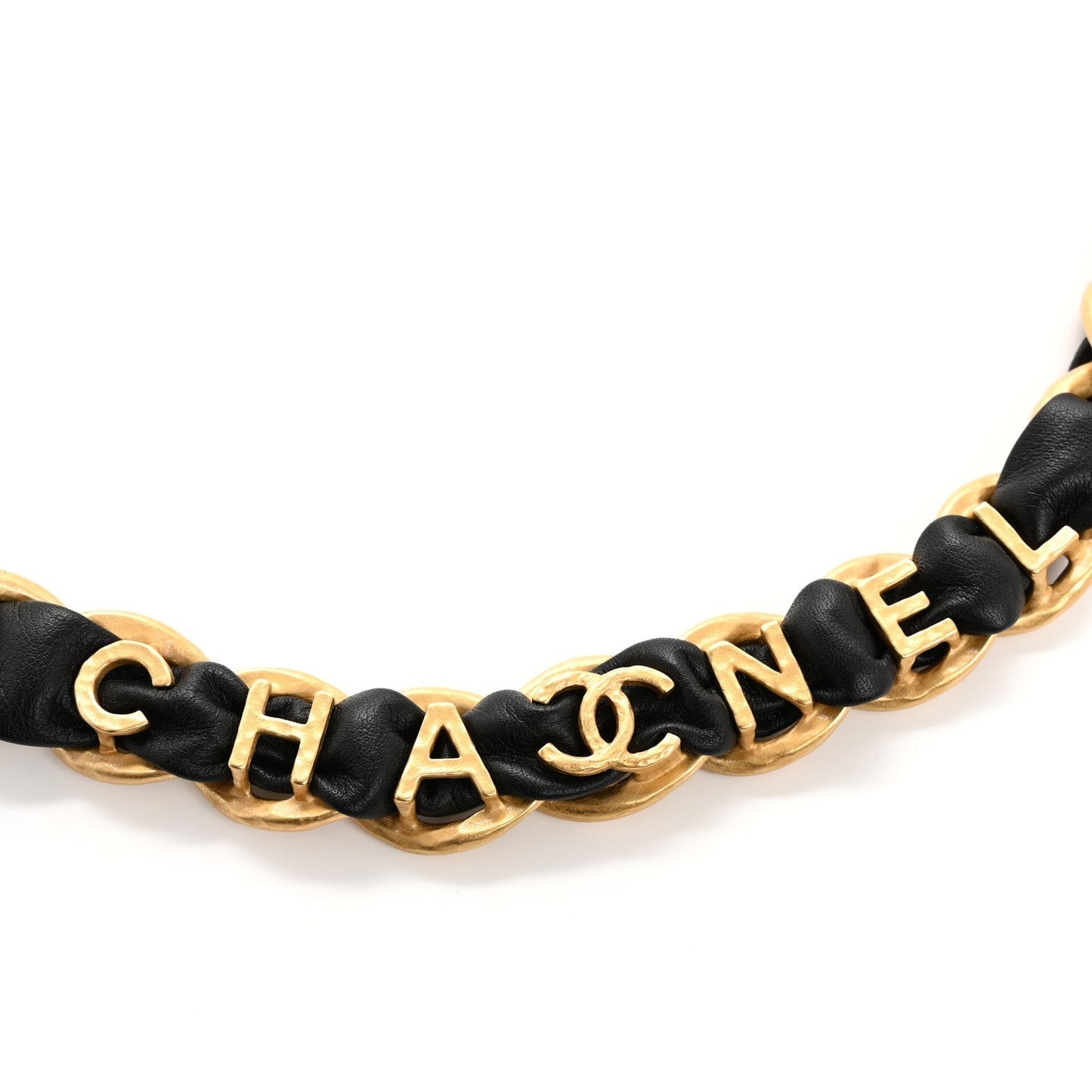 Amelia Calfskin Woven 90s Icon CC Belt 65 Black