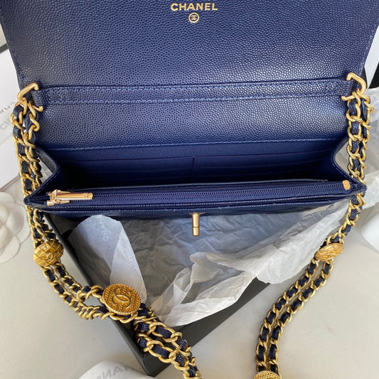 CHL - Small Flap Bag Gold Hardware Navy Blue For Women Handbags, Shoulder Bags 7.5in/19AmeliaAP2840