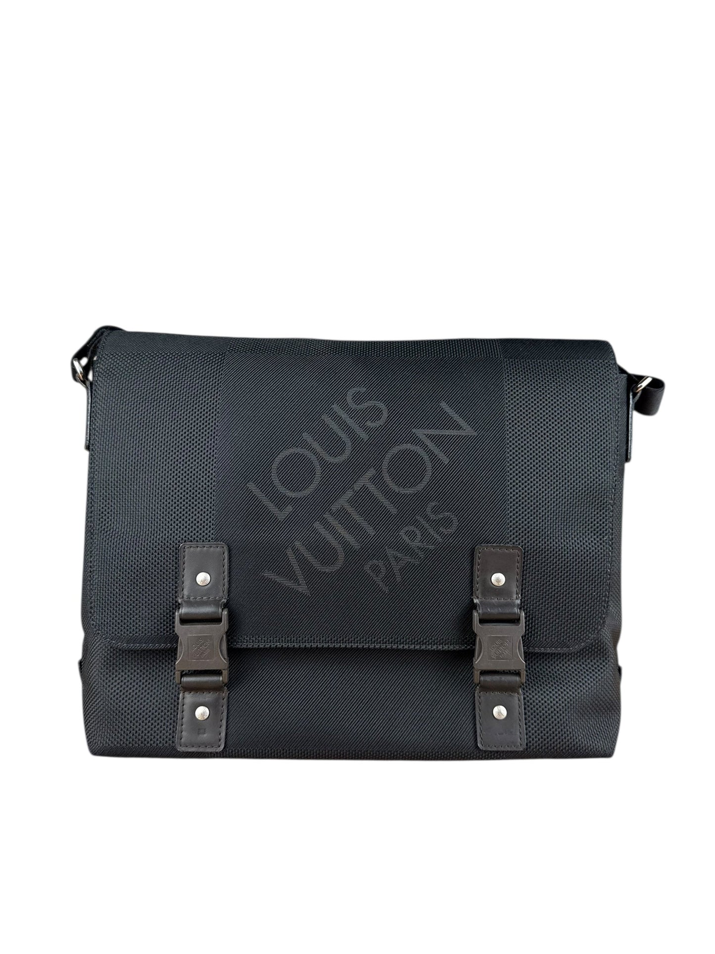 Louis Vuitton Black Damier Geant Flap Messenger