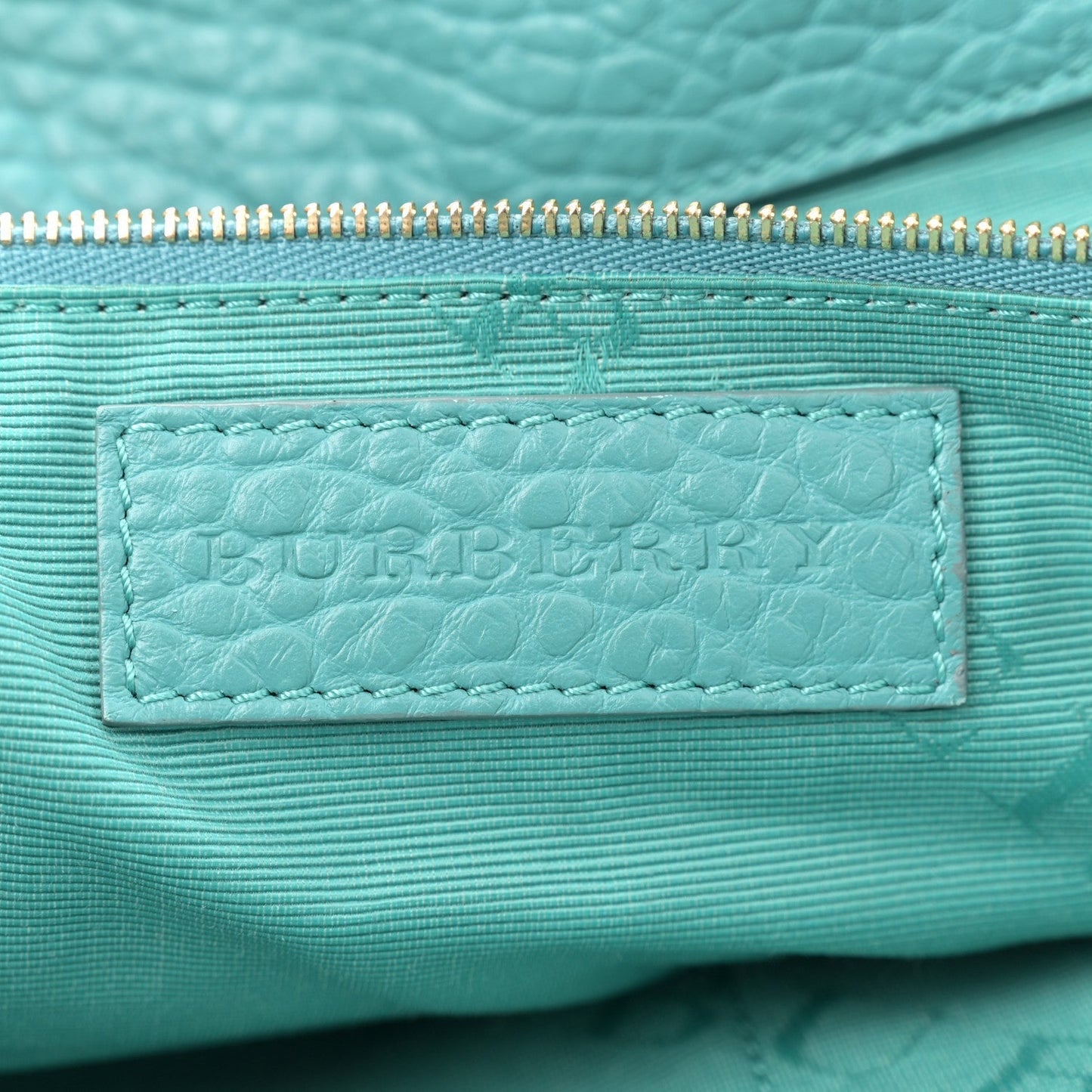 Amelia Heritage Grain Check Embossed Medium Dewsbury Tote Turquoise