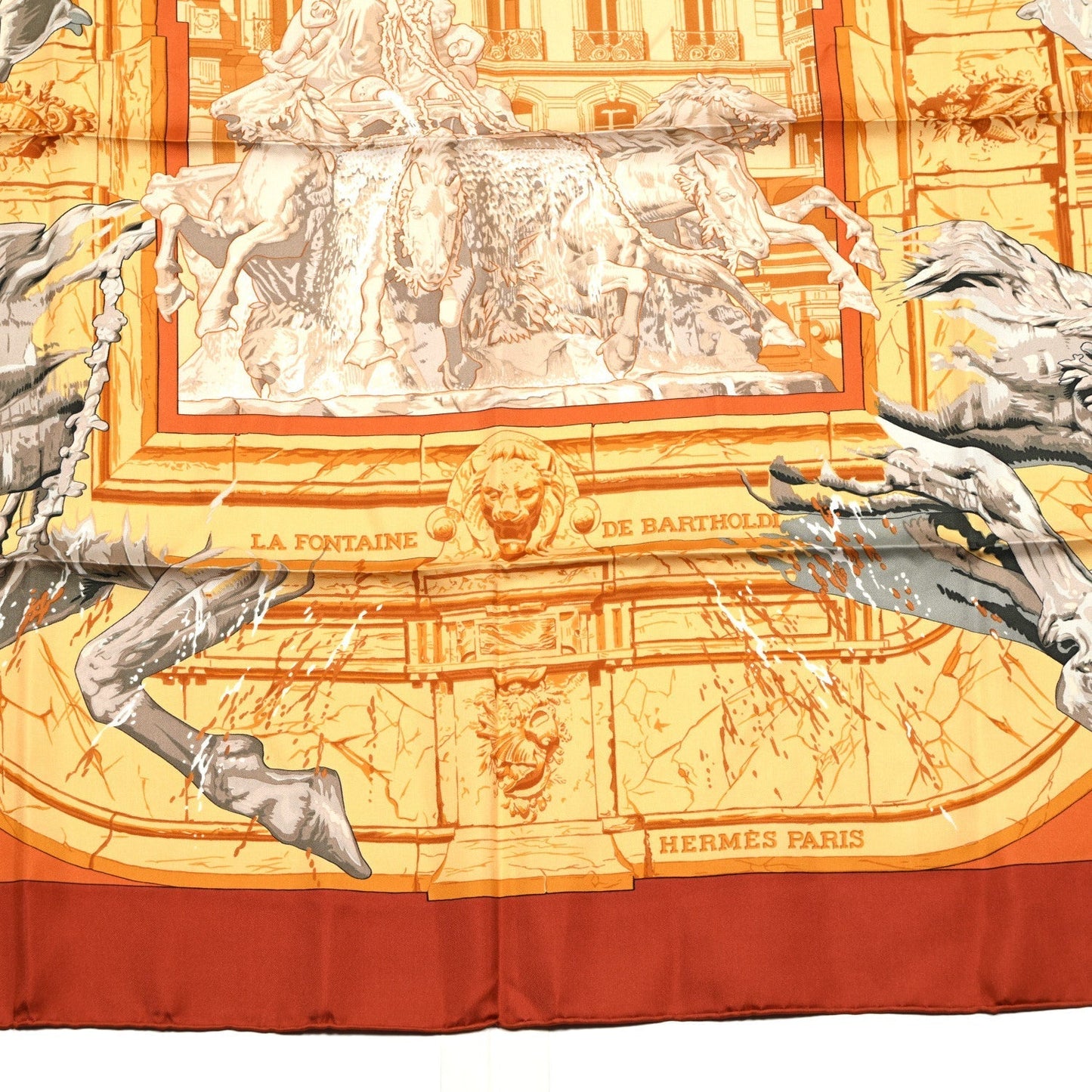 Amelia Silk La Fontaine De Bartholdi Scarf 90