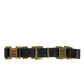 CHANEL   1980's Black Leather and Gold Buckle CC Link Belt