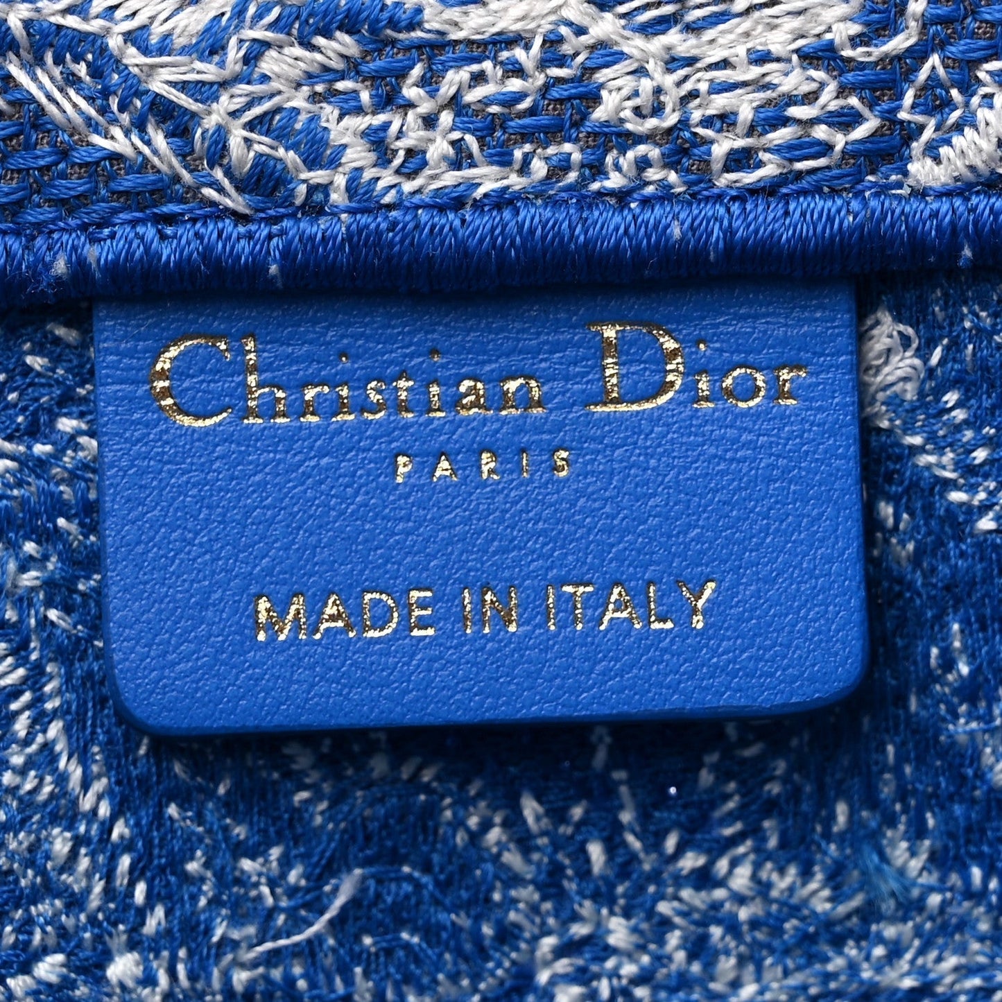 Christian Dior Canvas Embroidered Medium Dioriviera Toile De Jouy Book Tote Fluorescent Blue