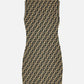 FENDI Beige & Black FF Motif Size Small Short Dress